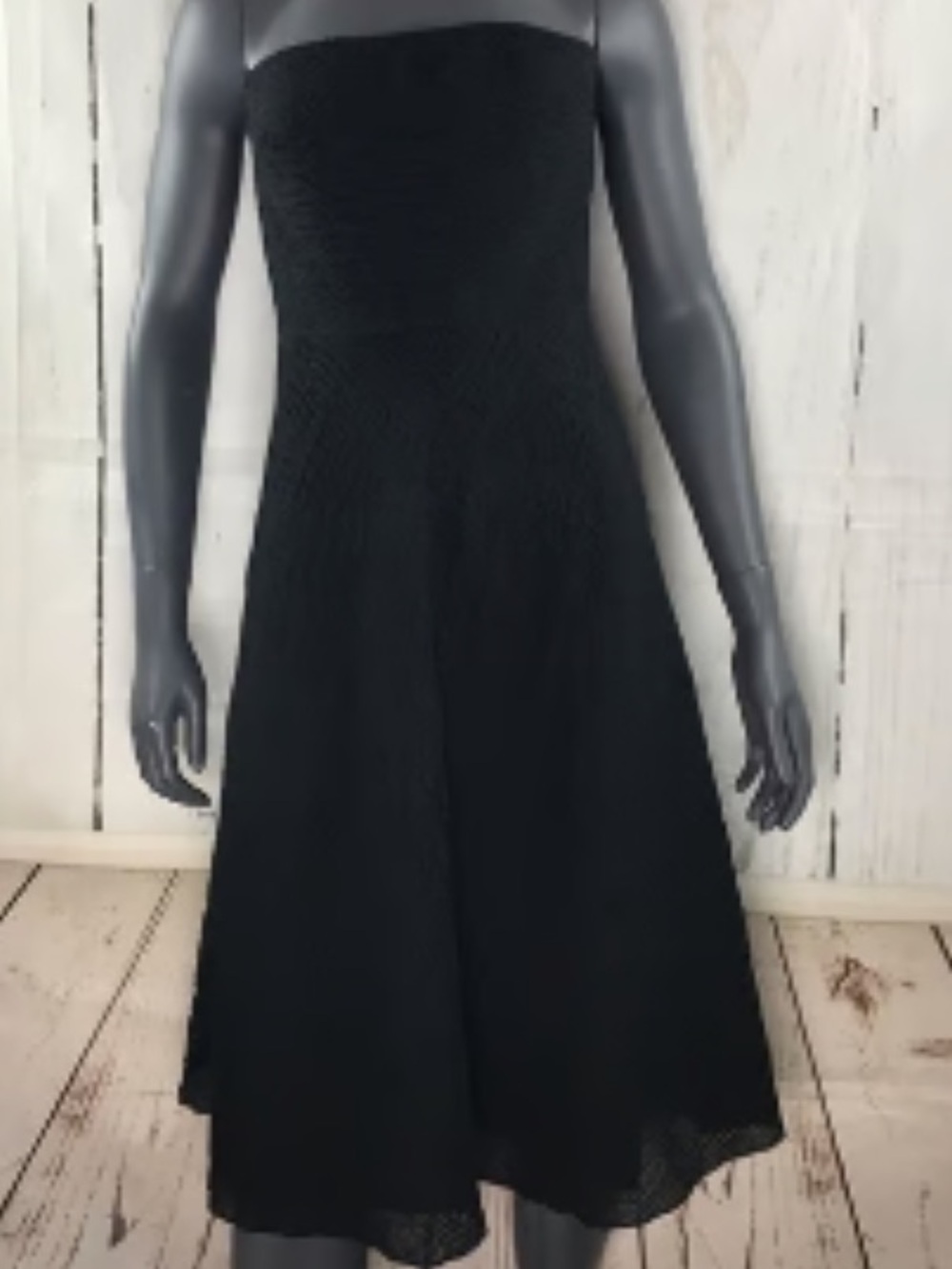 J. Crew Strapless Black A-Line Midi Dress